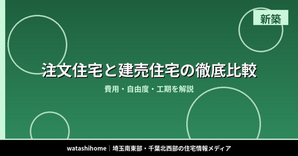 注文住宅と建売住宅の徹底比較｜費用・自由度・工期を解説 のアイキャッチ画像