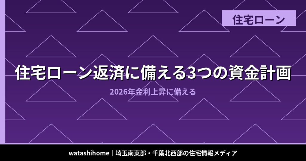 住宅ローン返済に備える3つの資金計画｜2026年金利上昇に備える のアイキャッチ画像
