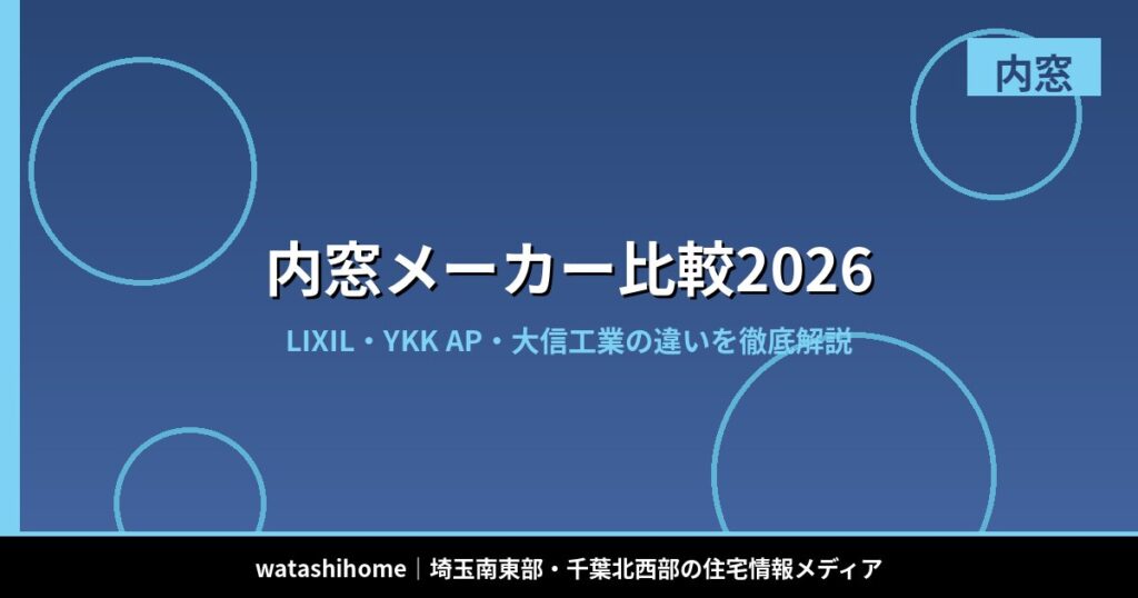内窓メーカー比較2026｜LIXIL・YKK AP・大信工業の違いを徹底解説 のアイキャッチ画像